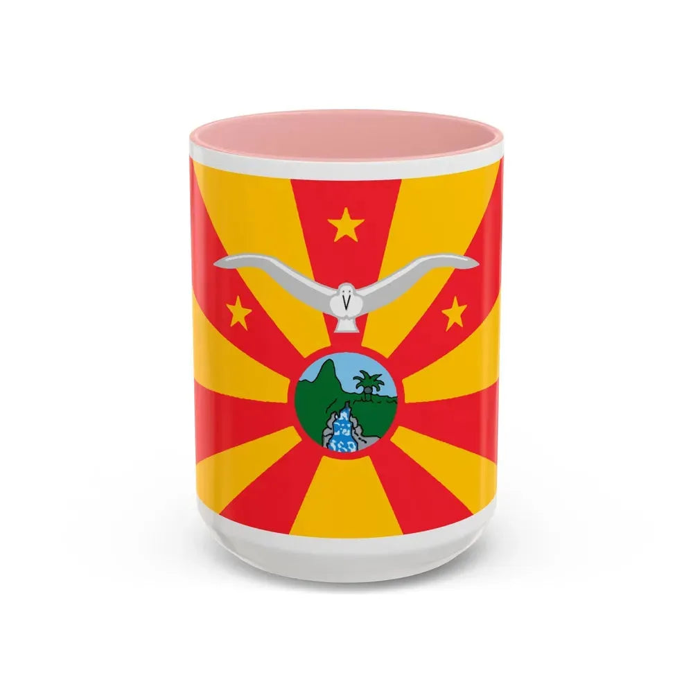 Flag of Ngardmau Palau - Accent Coffee Mug 15oz Pink - Go Mug Yourself