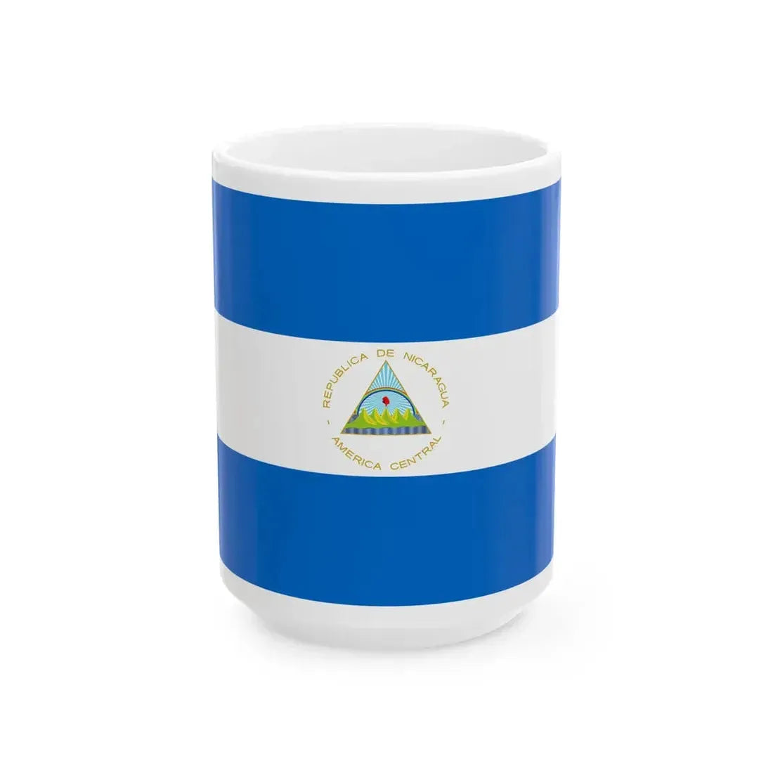 Flag of Nicaragua 3-2 (Nicaragua) White Coffee Mug 15oz - Go Mug Yourself