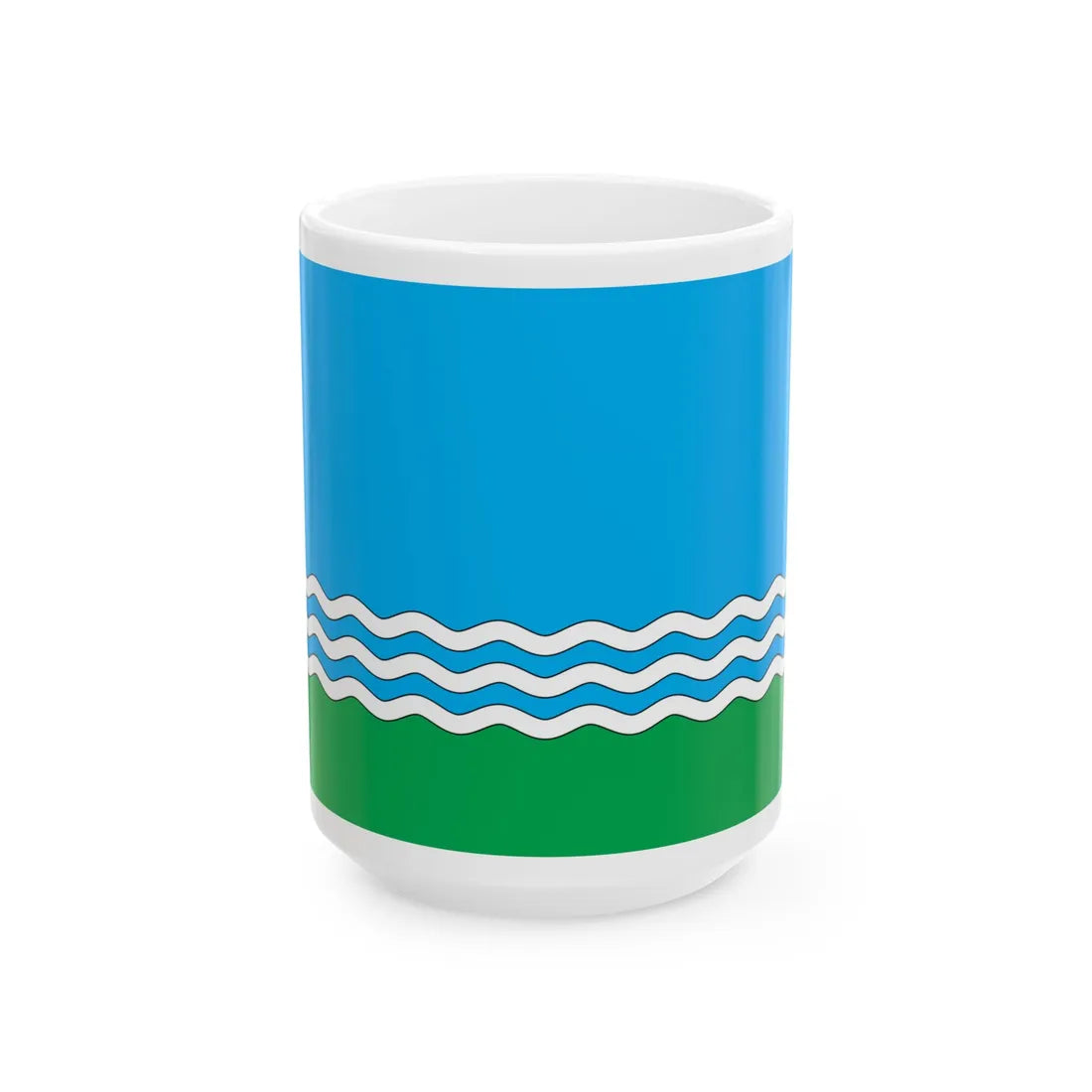 Flag of Nikolske raion (Ukraine) White Coffee Mug 15oz - Go Mug Yourself