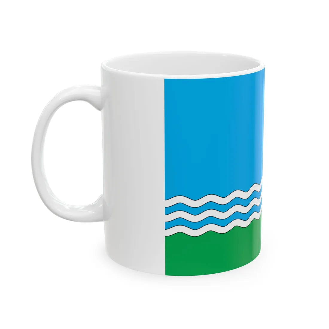 Flag of Nikolske raion (Ukraine) White Coffee Mug - Go Mug Yourself