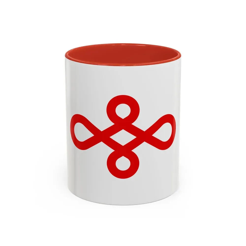 Flag of Nishio Japan - Accent Coffee Mug 11oz Red - Go Mug Yourself