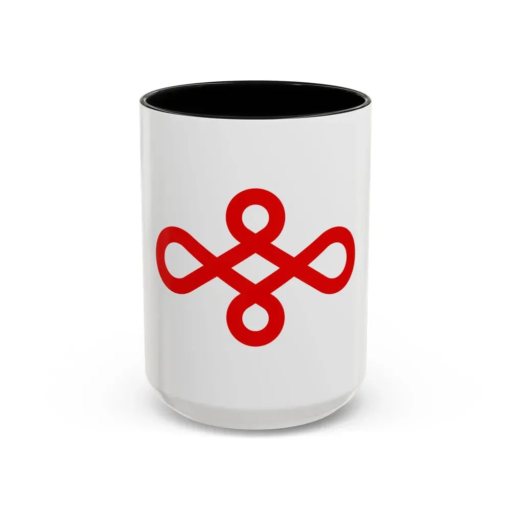 Flag of Nishio Japan - Accent Coffee Mug 15oz Black - Go Mug Yourself