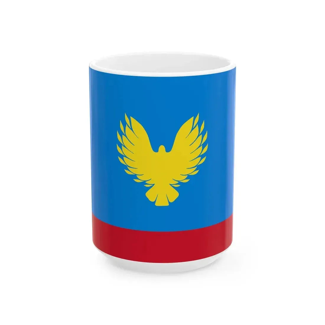 Flag of Nizhneingashsky rayon Krasnoyarsk krai (Russia) White Coffee Mug 15oz - Go Mug Yourself