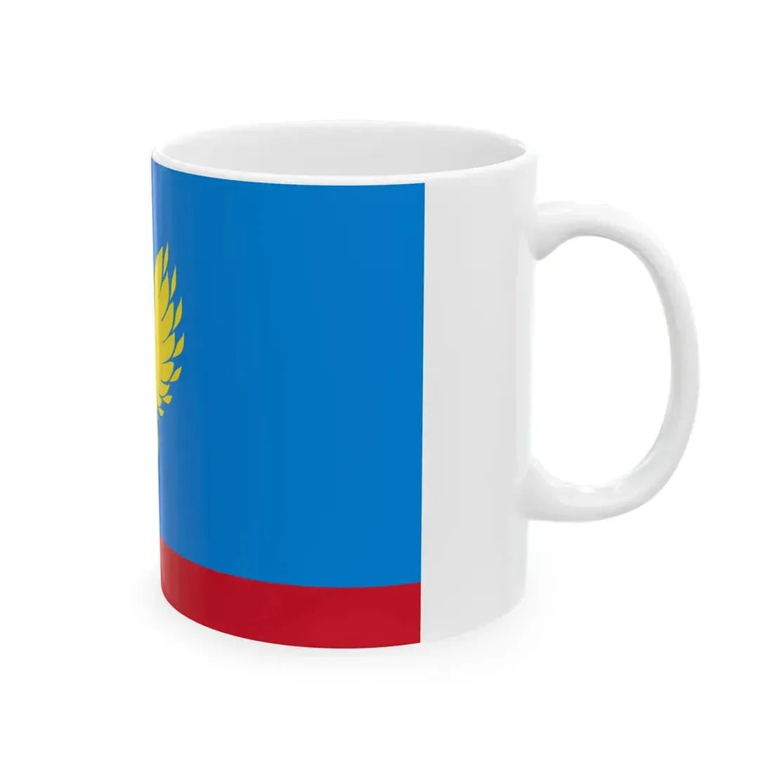 Flag of Nizhneingashsky rayon Krasnoyarsk krai (Russia) White Coffee Mug - Go Mug Yourself