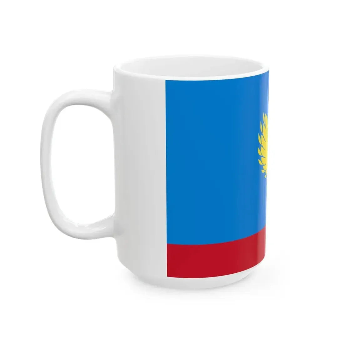 Flag of Nizhneingashsky rayon Krasnoyarsk krai (Russia) White Coffee Mug - Go Mug Yourself