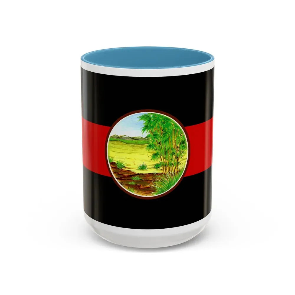 Flag of Nong Khai Province Thailand - Accent Coffee Mug 15oz Light Blue - Go Mug Yourself
