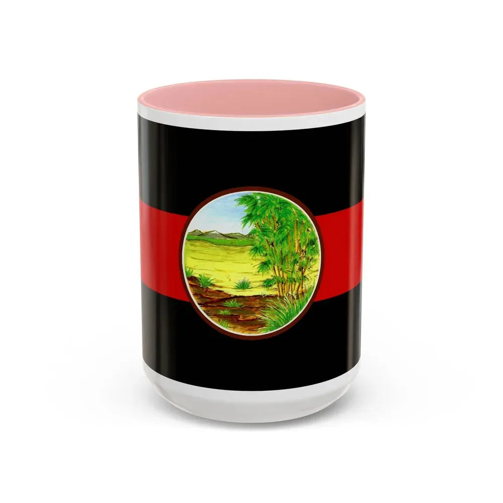 Flag of Nong Khai Province Thailand - Accent Coffee Mug 15oz Pink - Go Mug Yourself