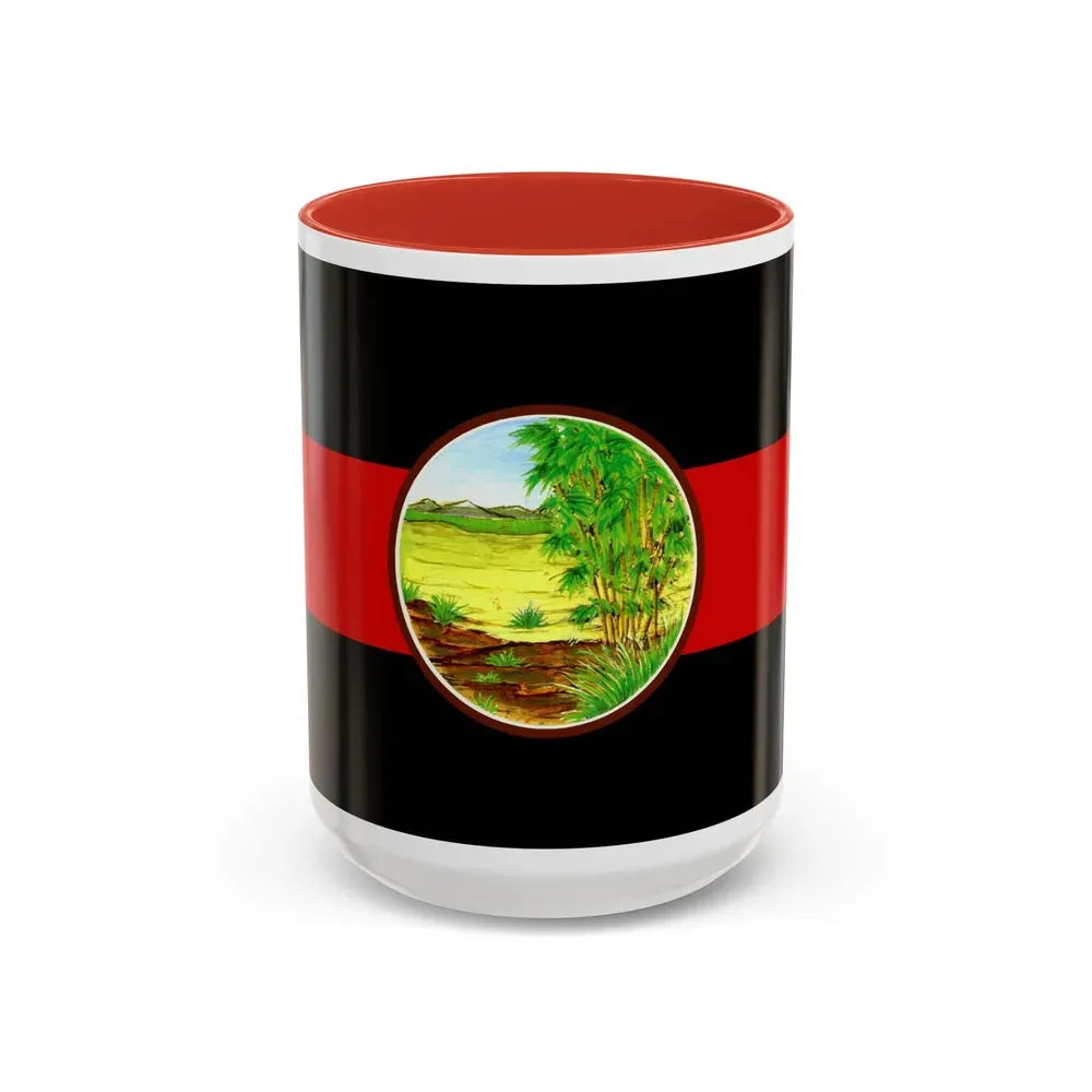 Flag of Nong Khai Province Thailand - Accent Coffee Mug 15oz Red - Go Mug Yourself