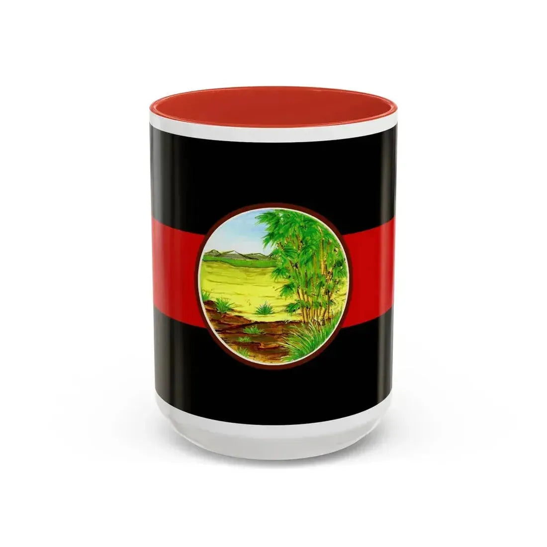 Flag of Nong Khai Province Thailand - Accent Coffee Mug 15oz Red - Go Mug Yourself