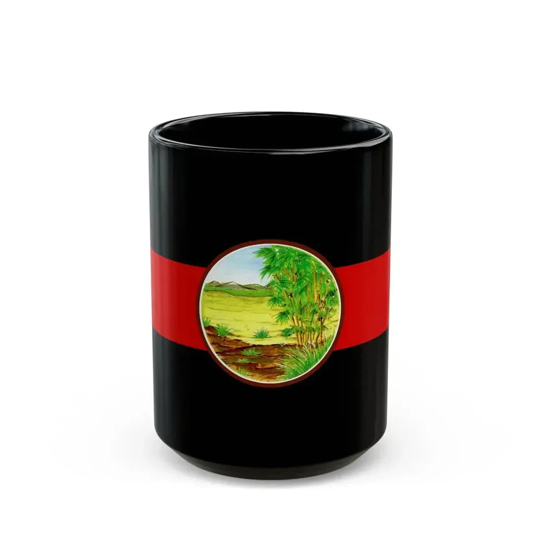 Flag of Nong Khai Province Thailand - Black Coffee Mug 15oz - Go Mug Yourself