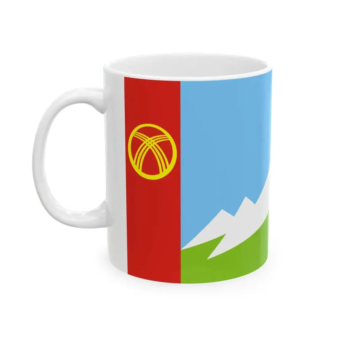 Flag of Nookat District (Kyrgyzstan) White Coffee Mug - Go Mug Yourself