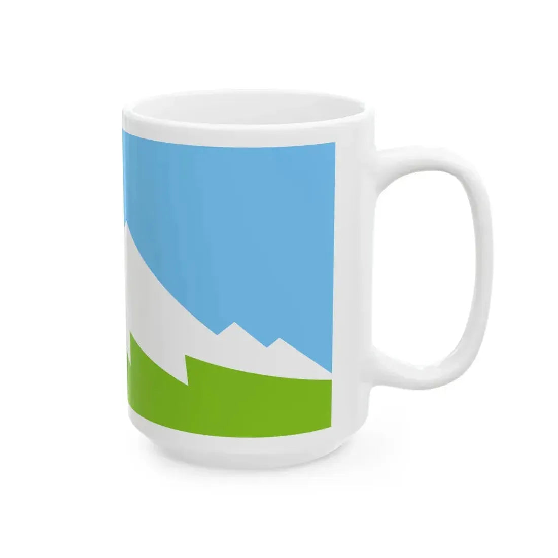 Flag of Nookat District (Kyrgyzstan) White Coffee Mug - Go Mug Yourself