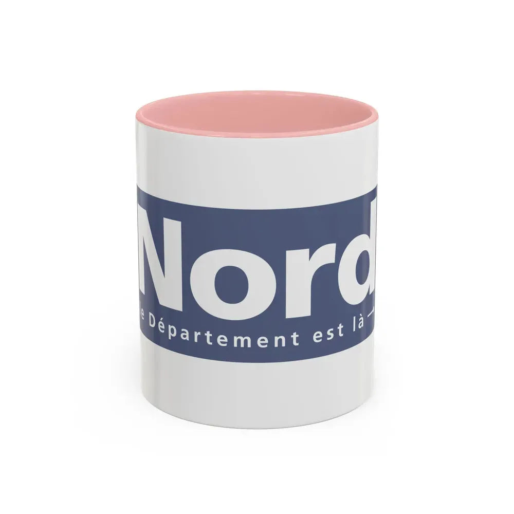 Flag of Nord France - Accent Coffee Mug 11oz Pink - Go Mug Yourself