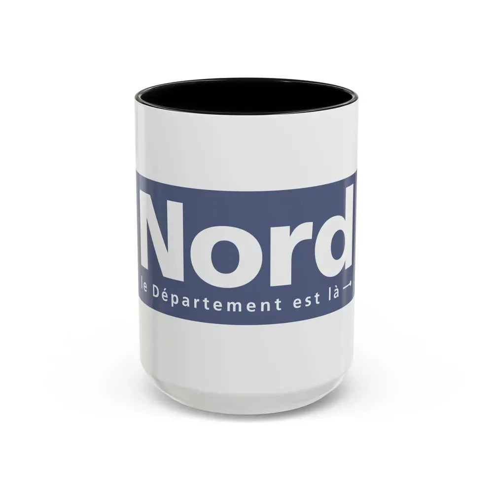 Flag of Nord France - Accent Coffee Mug 15oz Black - Go Mug Yourself