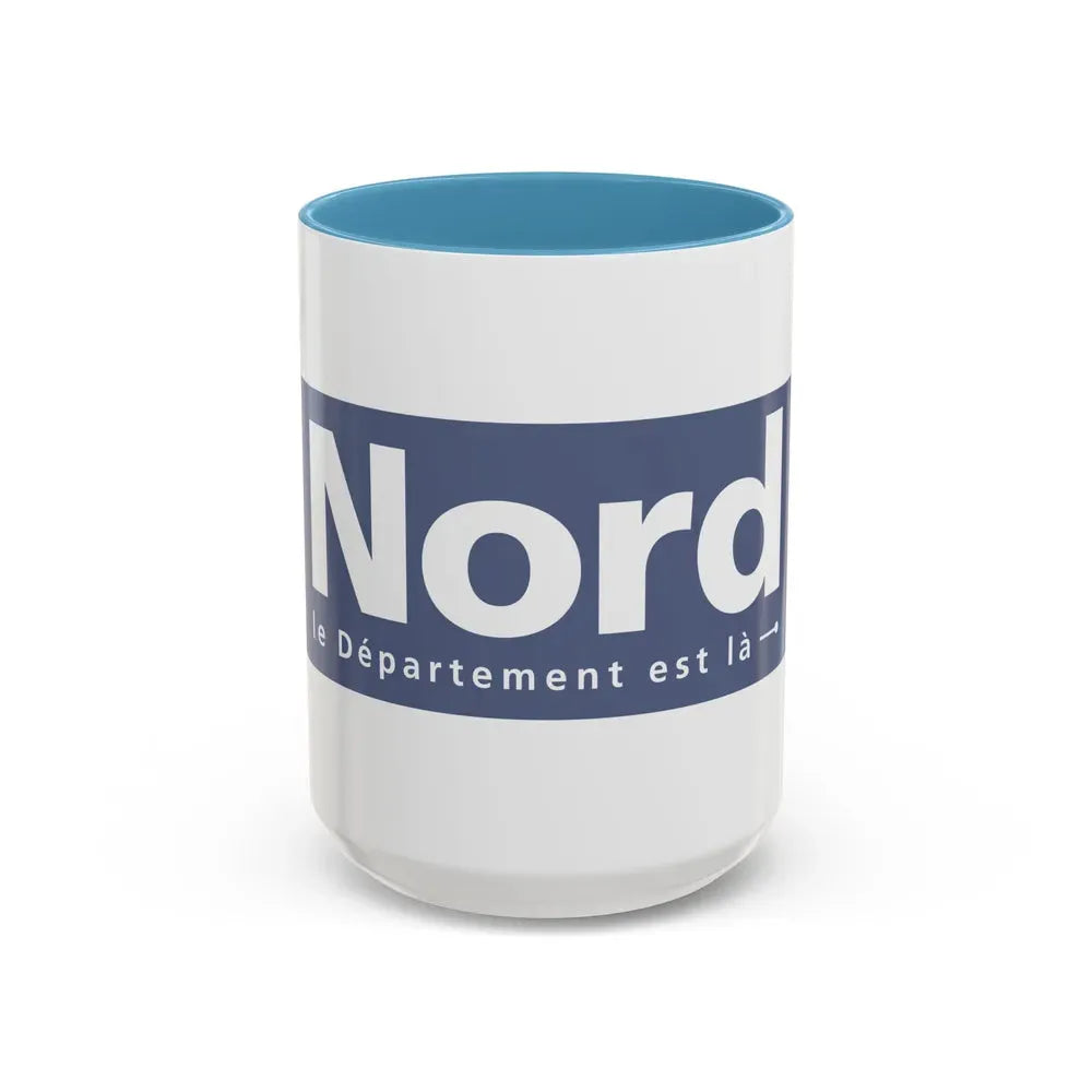 Flag of Nord France - Accent Coffee Mug 15oz Light Blue - Go Mug Yourself