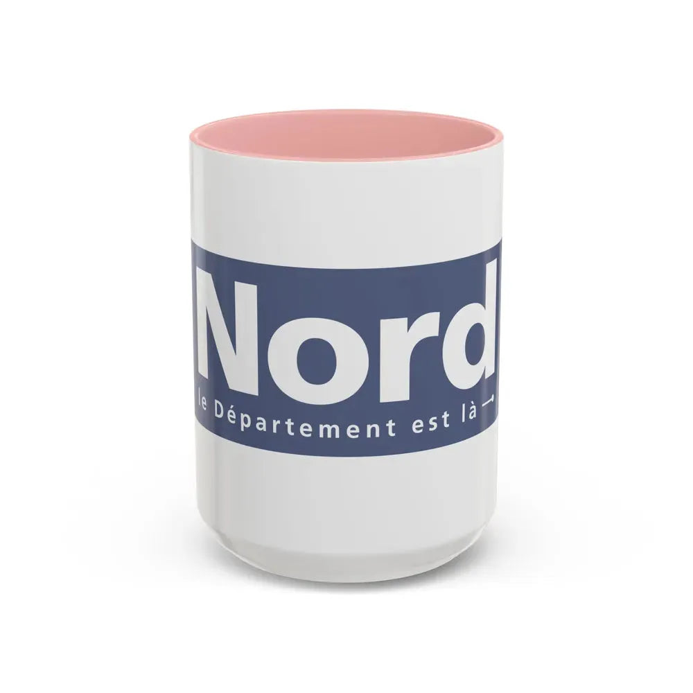 Flag of Nord France - Accent Coffee Mug 15oz Pink - Go Mug Yourself
