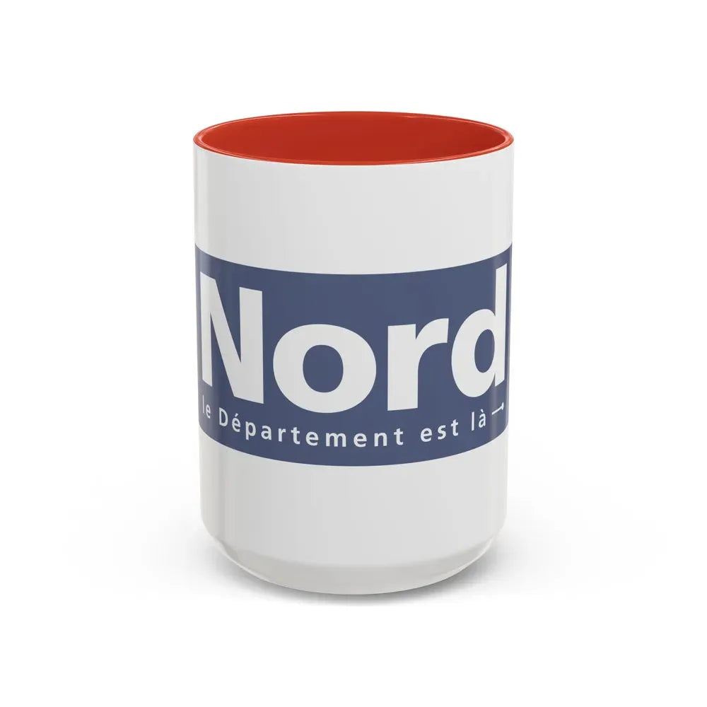 Flag of Nord France - Accent Coffee Mug 15oz Red - Go Mug Yourself