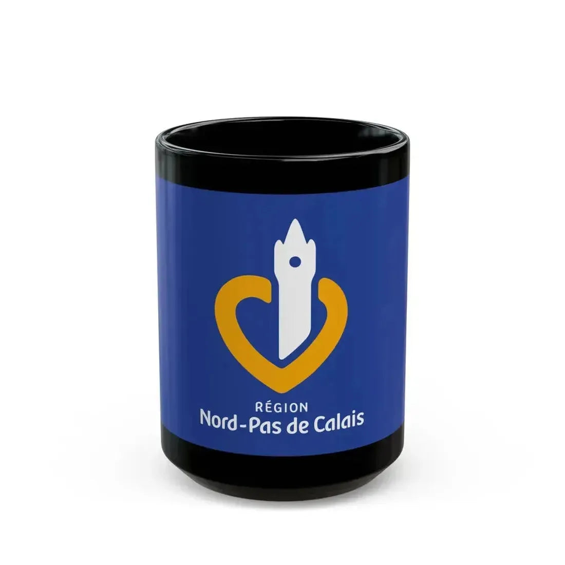 Flag of Nord Pas de Calais France 2 - Black Coffee Mug 15oz - Go Mug Yourself
