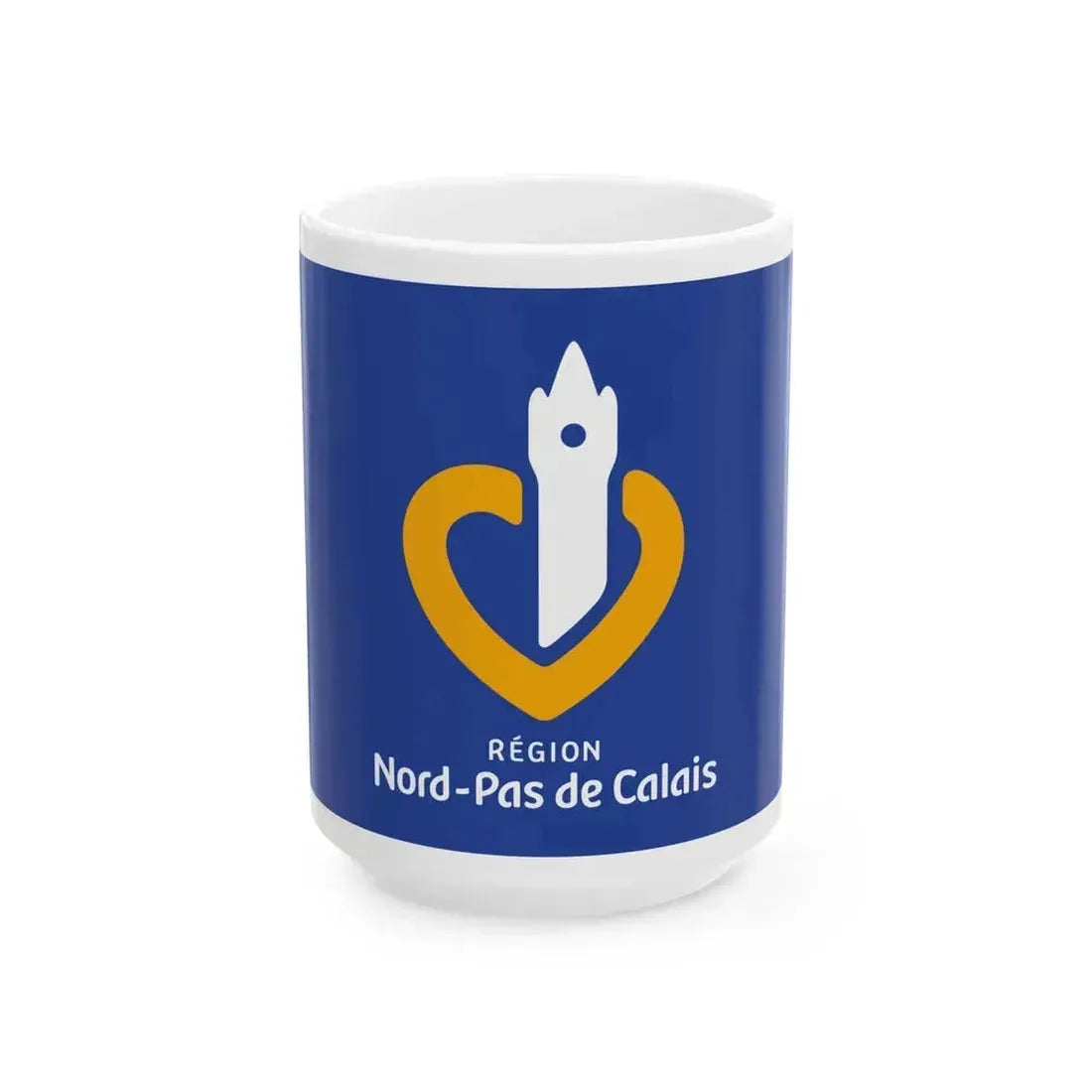 Flag of Nord Pas de Calais France 2 - White Coffee Mug 15oz - Go Mug Yourself
