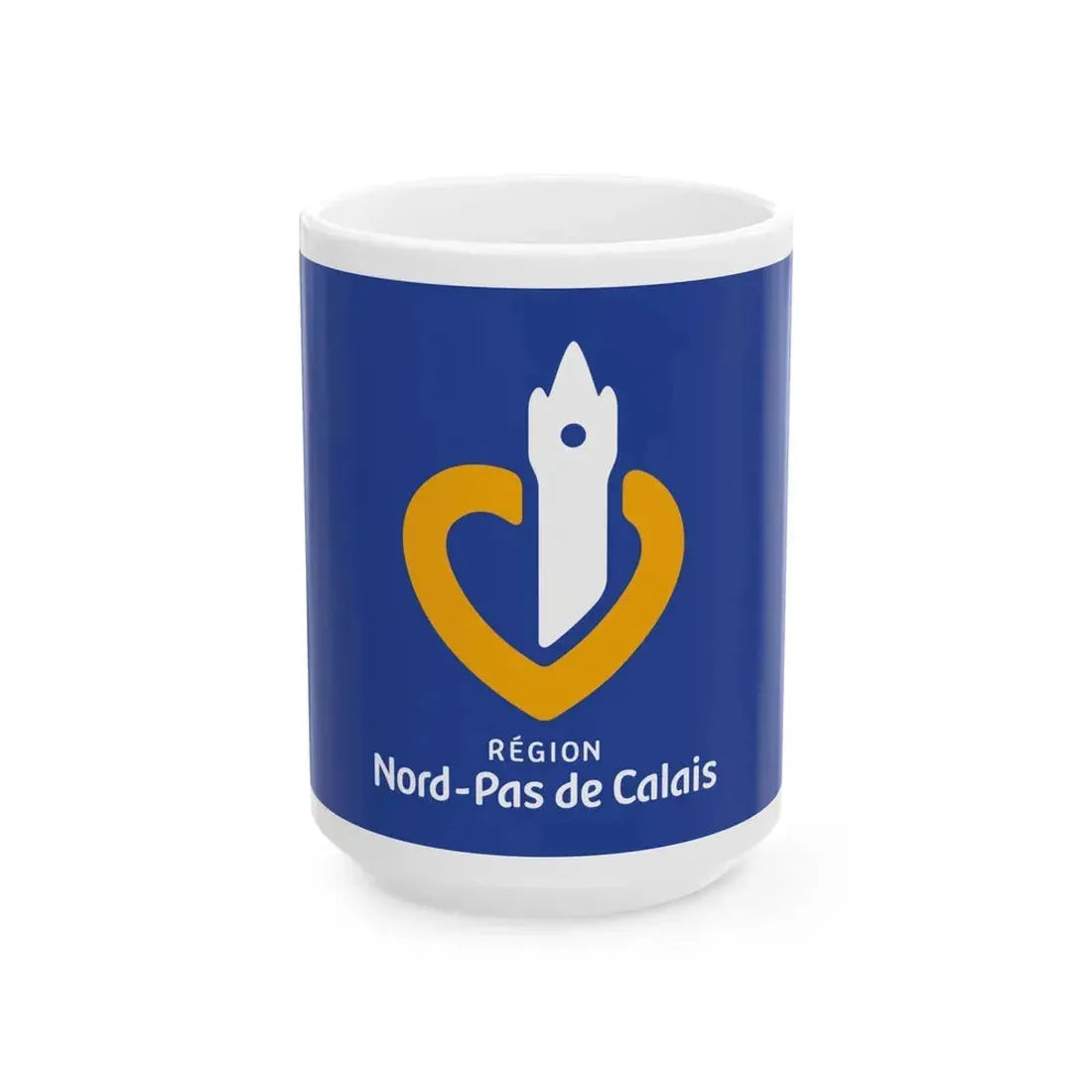 Flag of Nord Pas de Calais France 2 - White Coffee Mug 15oz - Go Mug Yourself