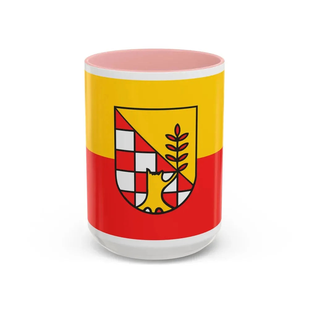Flag of Nordhausen Germany - Accent Coffee Mug 15oz Pink - Go Mug Yourself