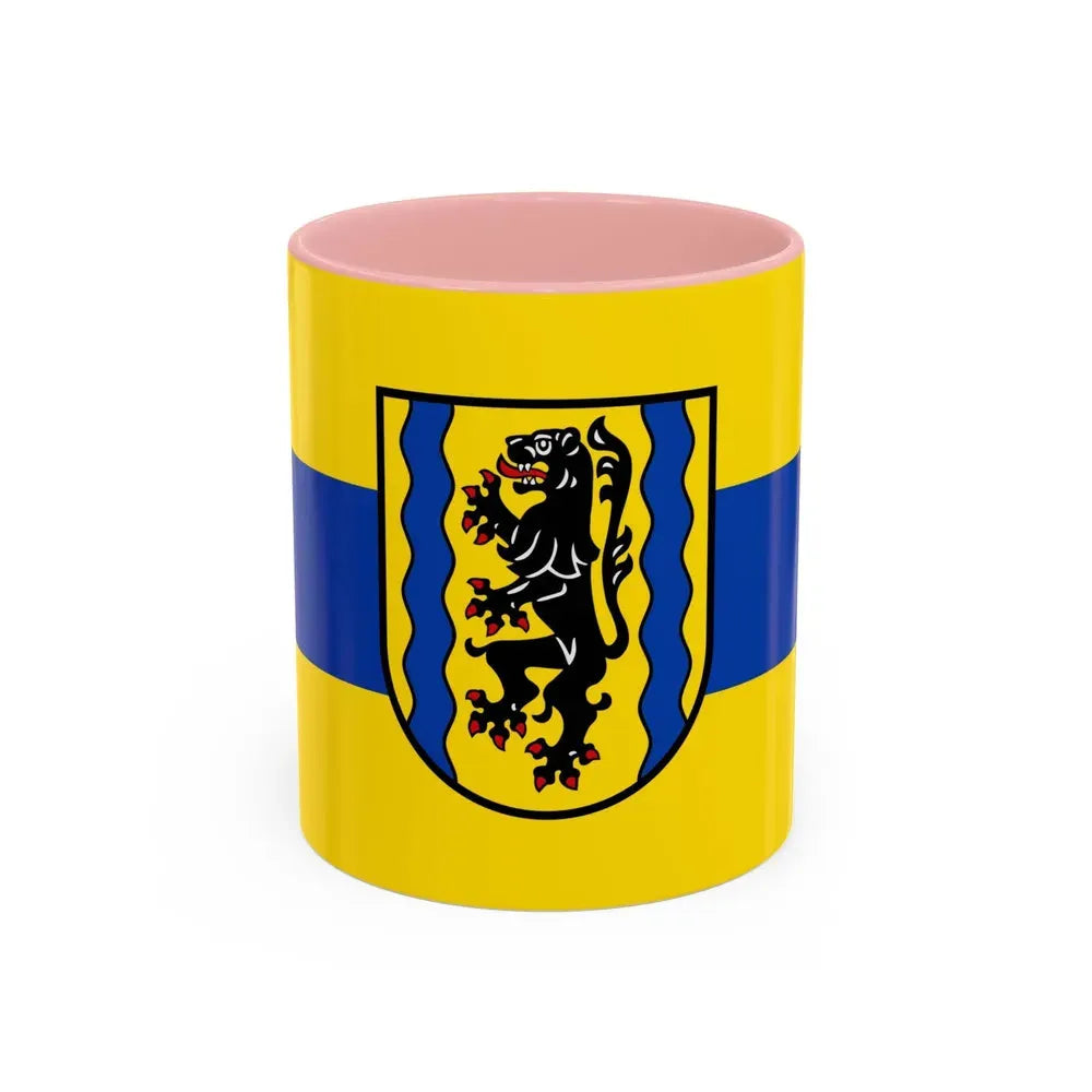 Flag of Nordsachsen Germany - Accent Coffee Mug 11oz Pink - Go Mug Yourself