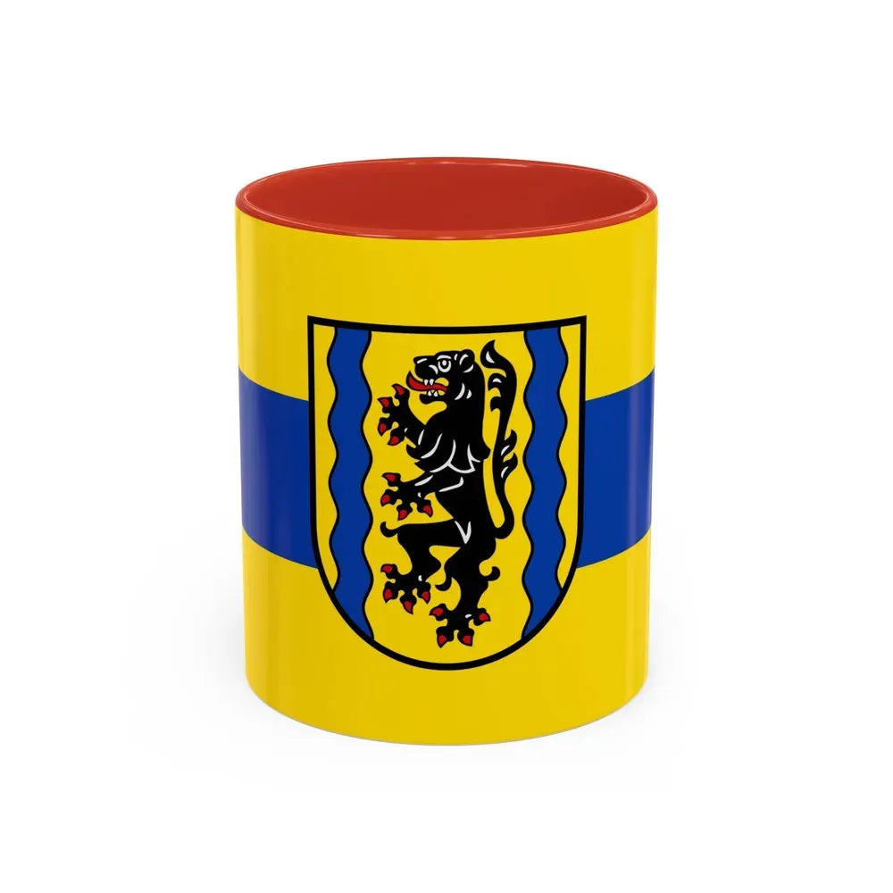 Flag of Nordsachsen Germany - Accent Coffee Mug 11oz Red - Go Mug Yourself