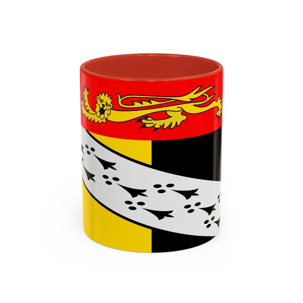 Flag of Norfolk UK - Accent Coffee Mug 11oz Red - Go Mug Yourself