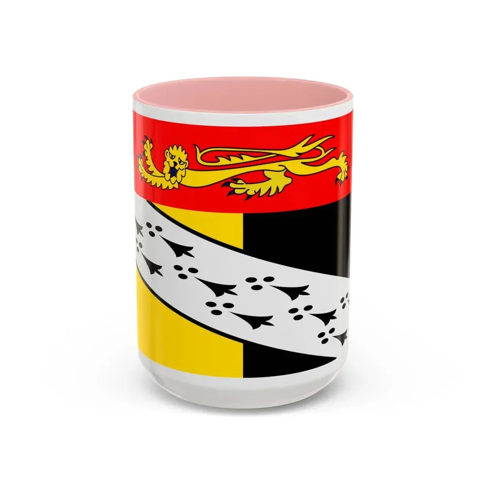 Flag of Norfolk UK - Accent Coffee Mug 15oz Pink - Go Mug Yourself