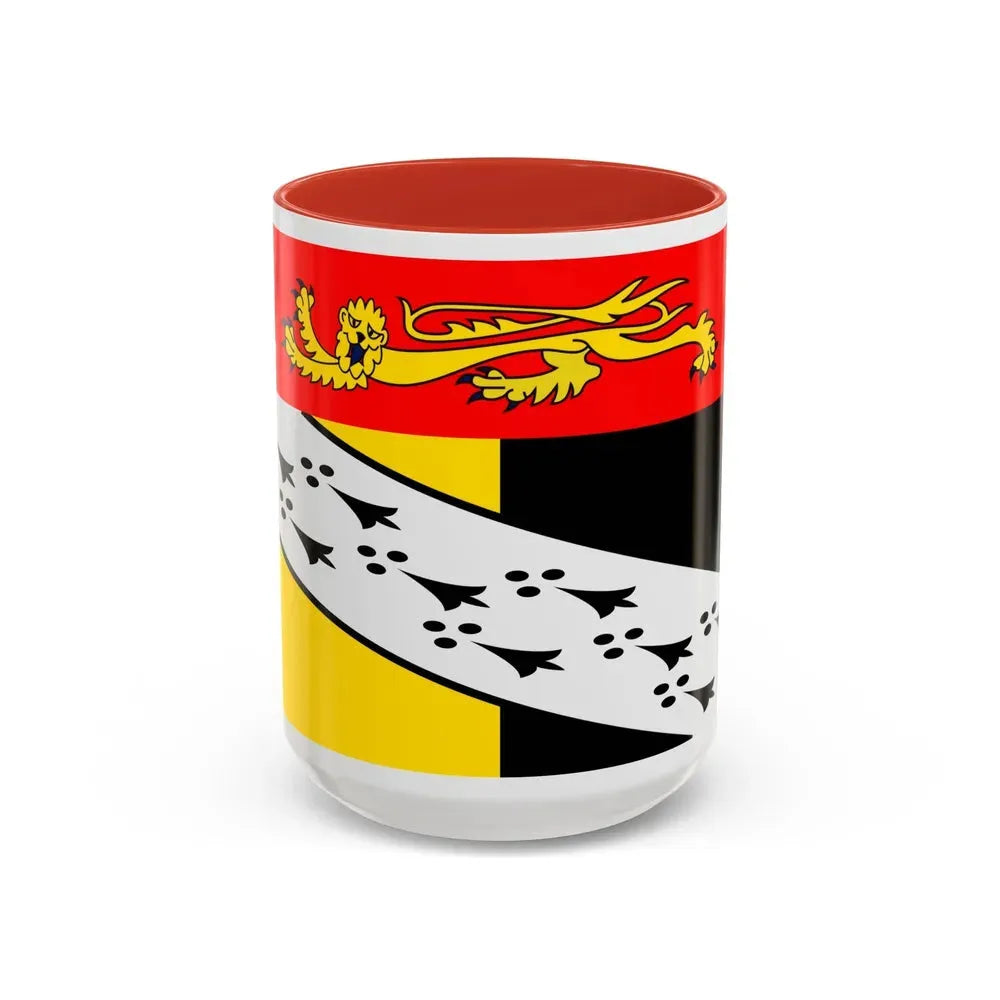 Flag of Norfolk UK - Accent Coffee Mug 15oz Red - Go Mug Yourself