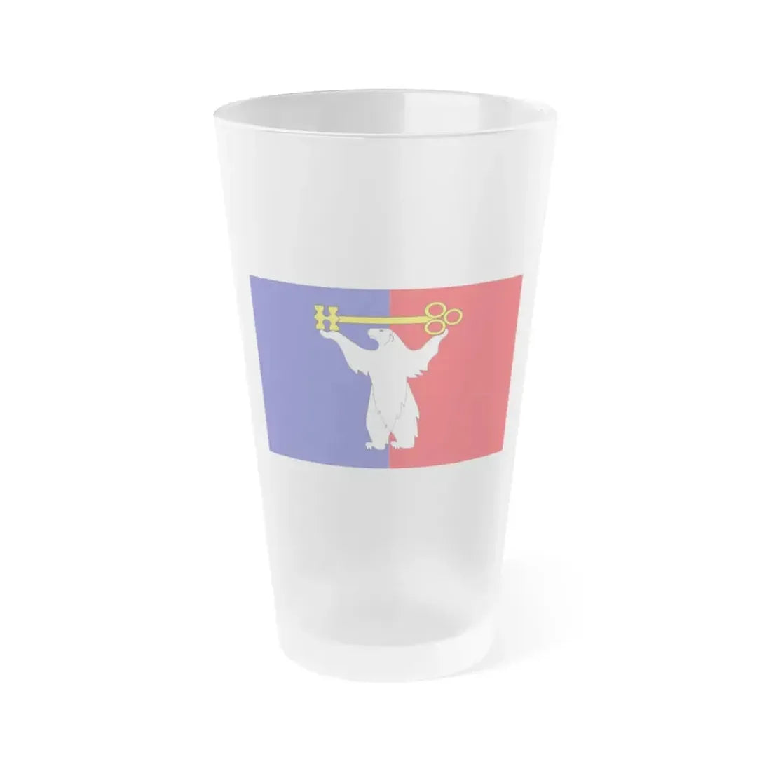 Flag of Norilsk Krasnoyarsk Krai Russia - Frosted Pint Glass 16oz 16oz Frosted - Go Mug Yourself