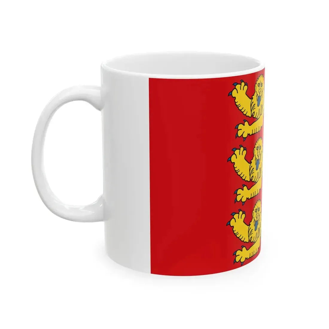 Flag of Normandie three-leopard version (France) White Coffee Mug - Go Mug Yourself