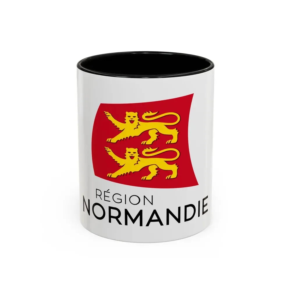 Flag of Normandy France - Accent Coffee Mug 11oz Black - Go Mug Yourself