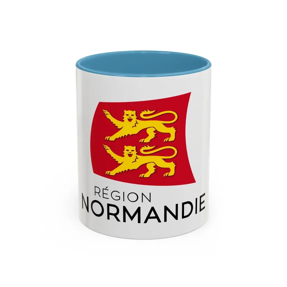 Flag of Normandy France - Accent Coffee Mug 11oz Light Blue - Go Mug Yourself