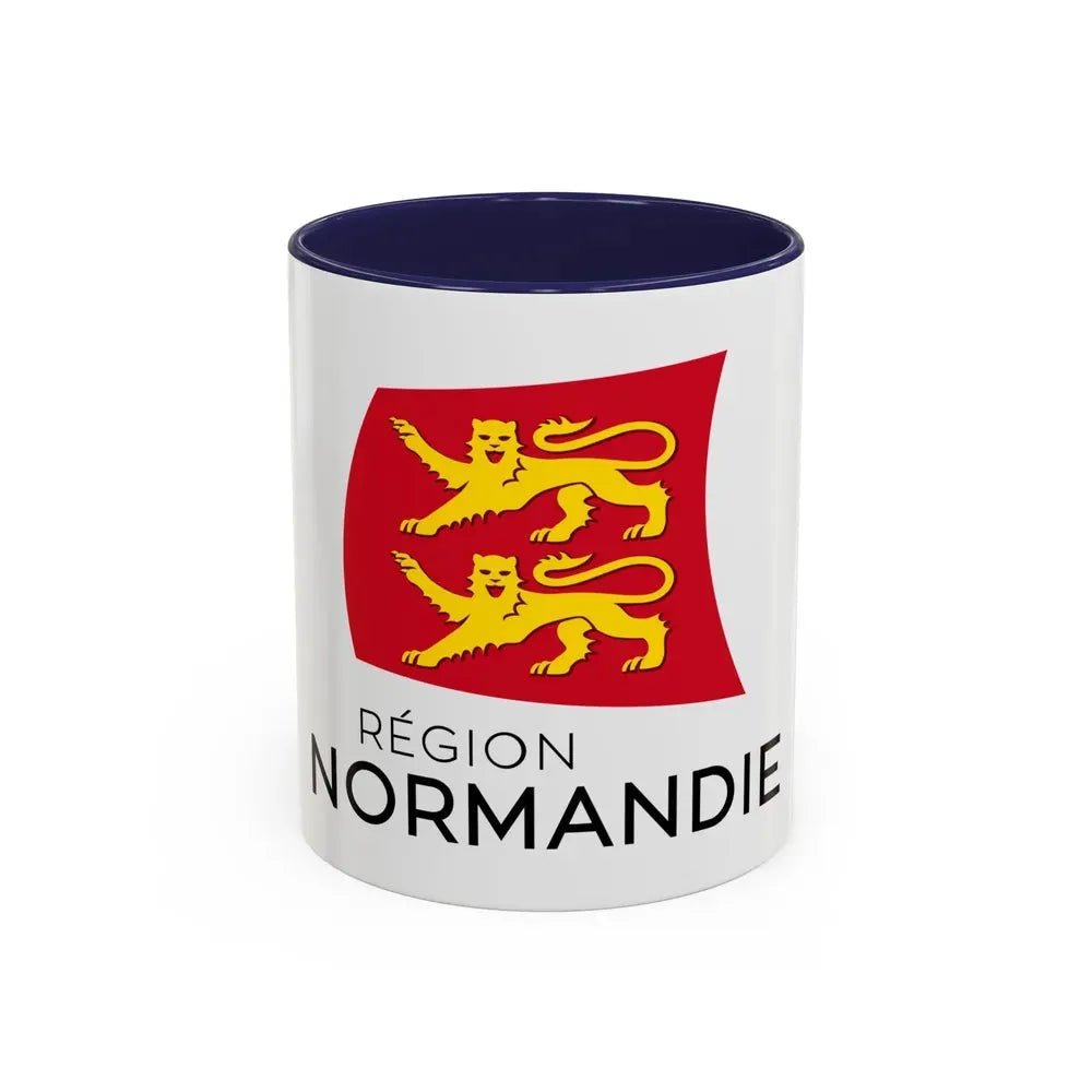 Flag of Normandy France - Accent Coffee Mug 11oz Navy - Go Mug Yourself