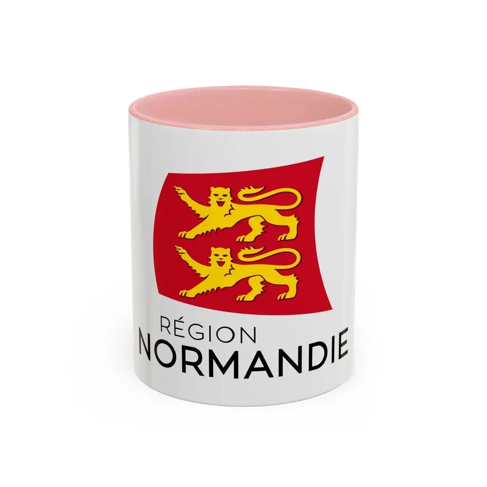 Flag of Normandy France - Accent Coffee Mug 11oz Pink - Go Mug Yourself
