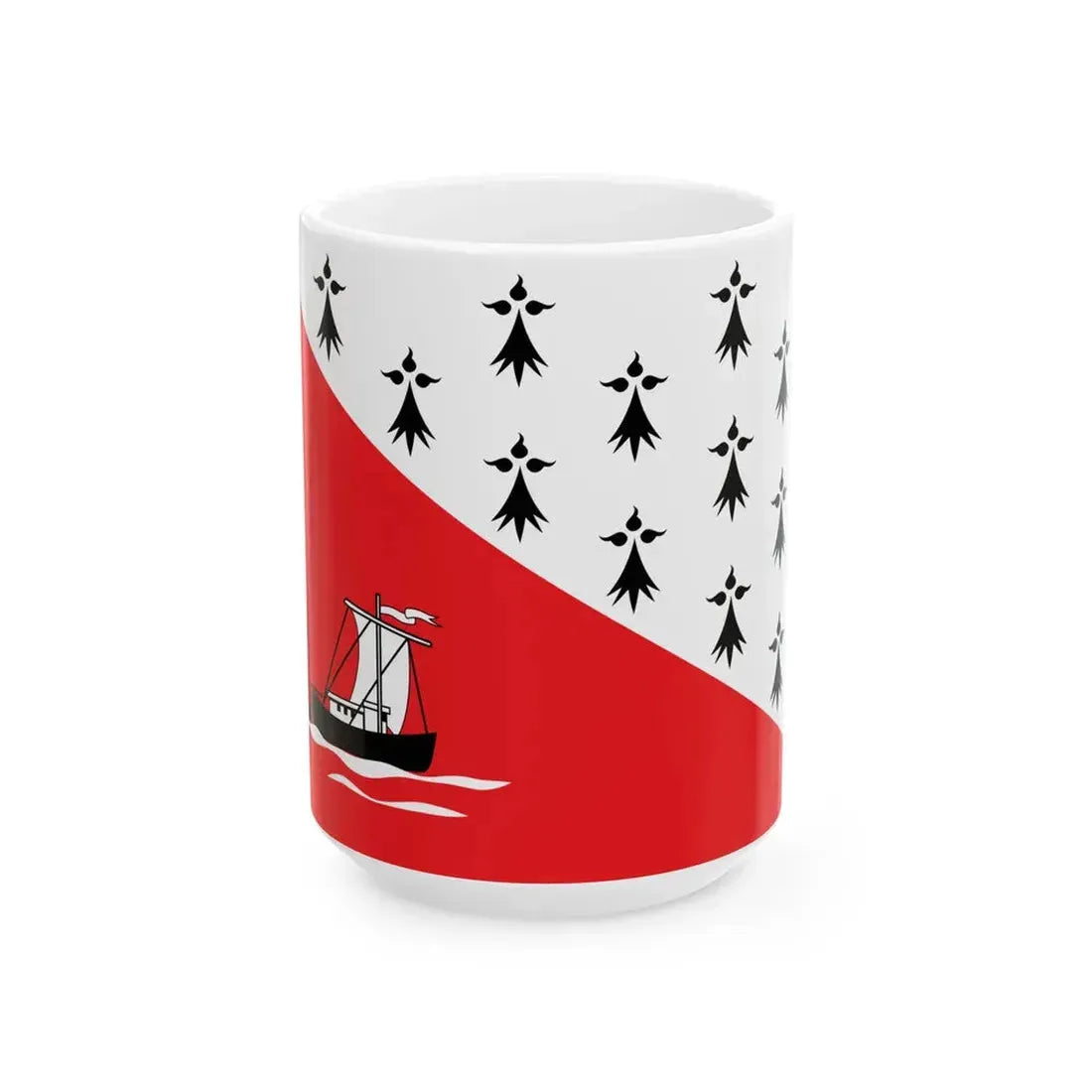 Flag of Nort-sur-Erdre (France) White Coffee Mug 15oz - Go Mug Yourself