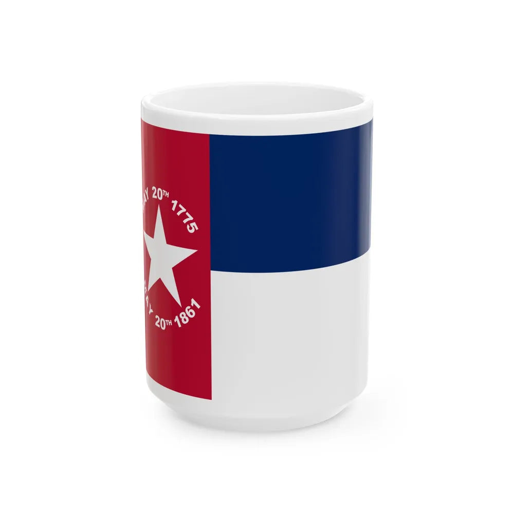 Flag of North Carolina 1861-1865 (United States) White Coffee Mug 15oz - Go Mug Yourself