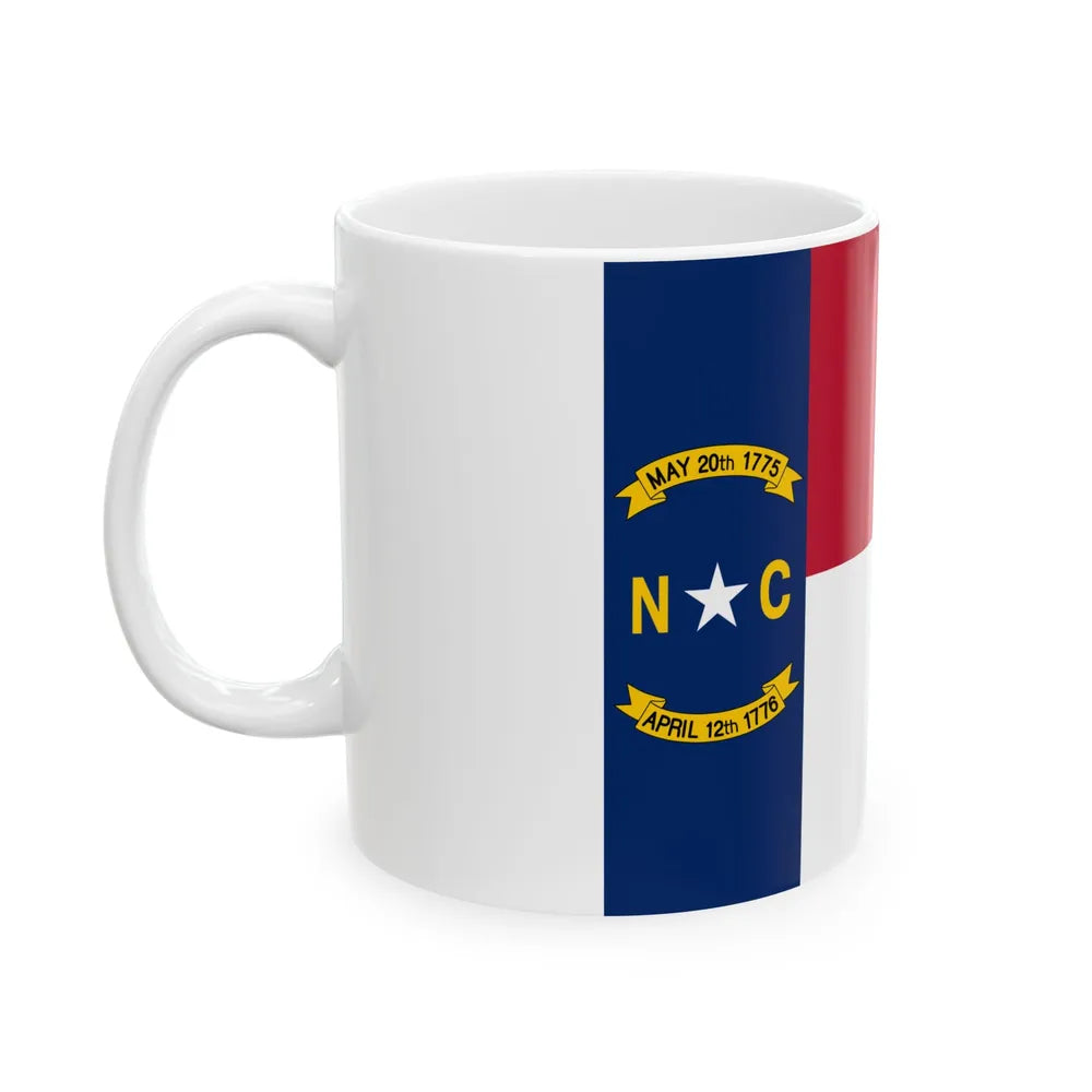 Flag of North Carolina 1885-1991 (United States) White Coffee Mug - Go Mug Yourself