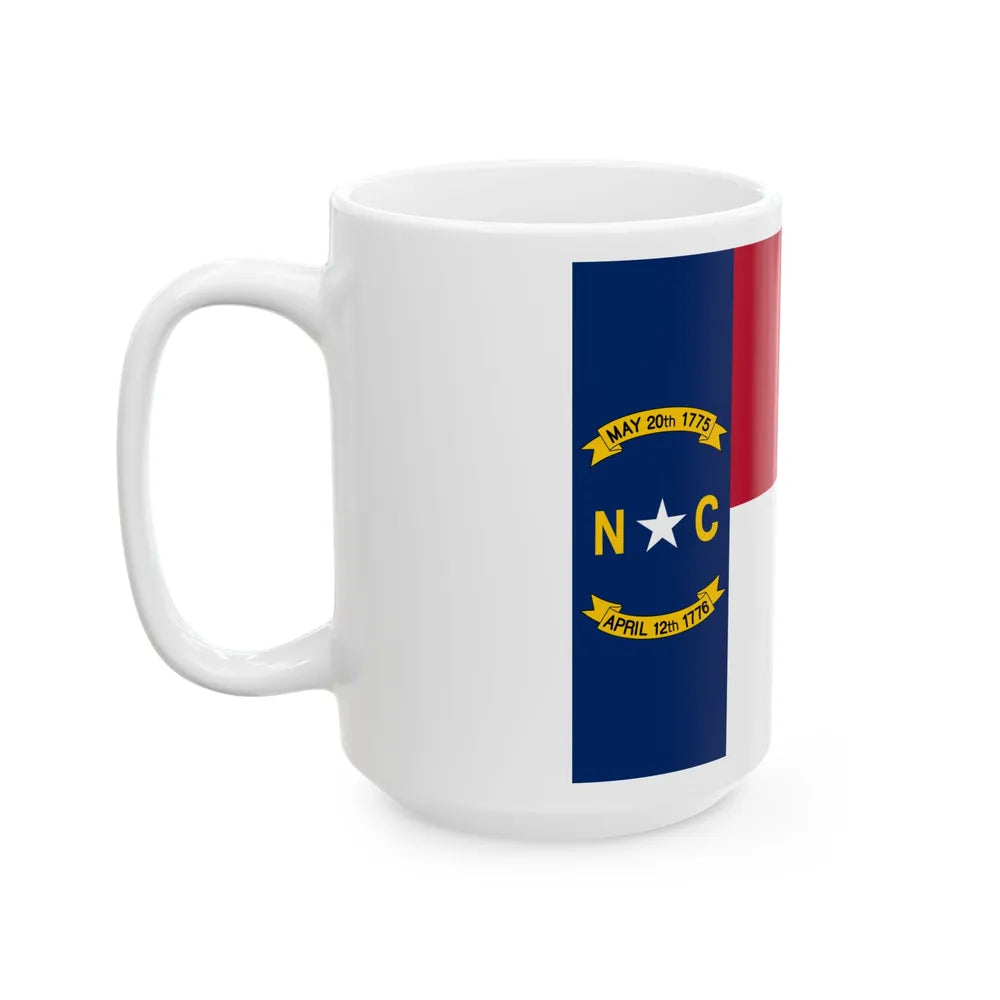 Flag of North Carolina 1885-1991 (United States) White Coffee Mug - Go Mug Yourself