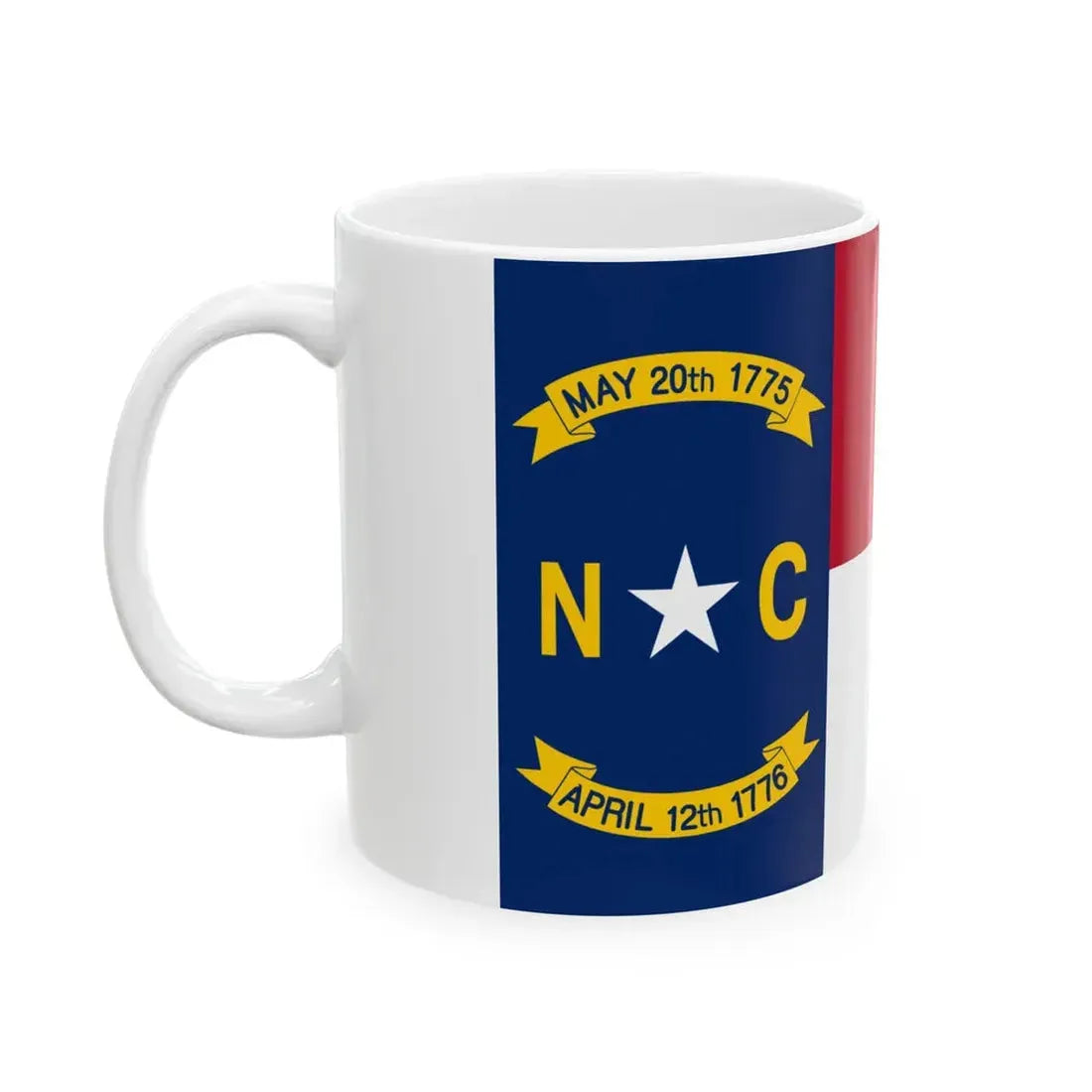 Flag of North Carolina 3-2 (United States) White Coffee Mug - Go Mug Yourself