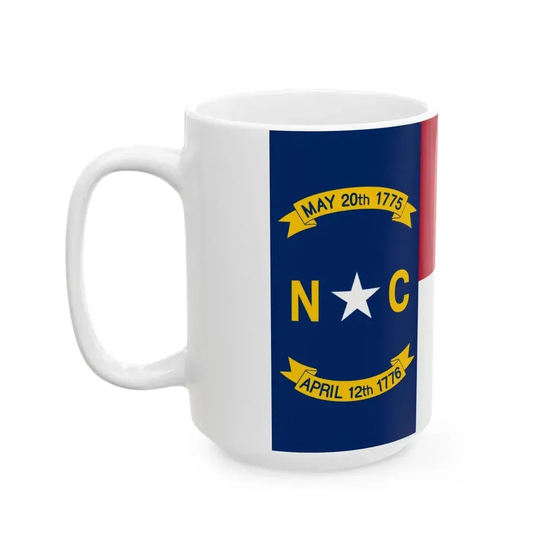 Flag of North Carolina 3-2 (United States) White Coffee Mug - Go Mug Yourself