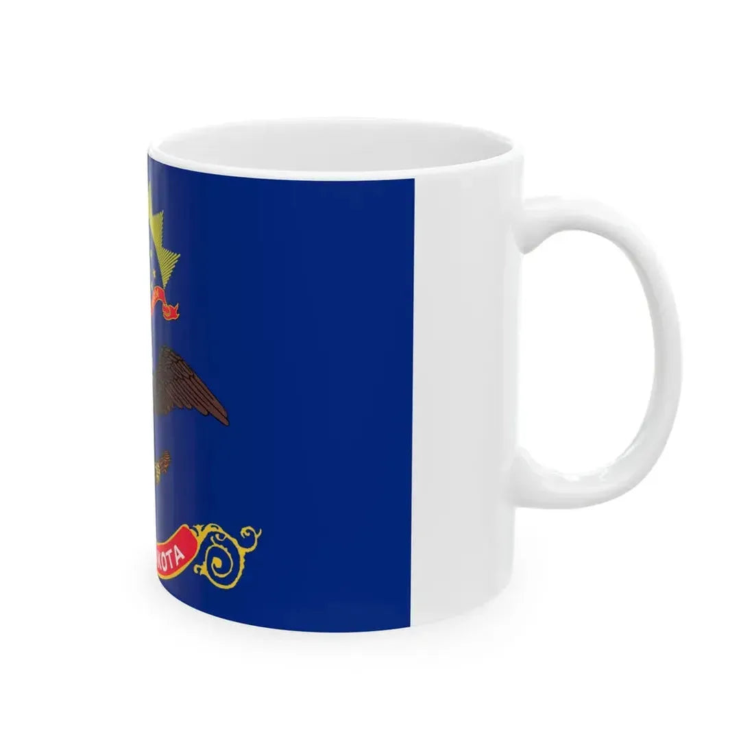 Flag of North Dakota 3-2 (United States) White Coffee Mug - Go Mug Yourself