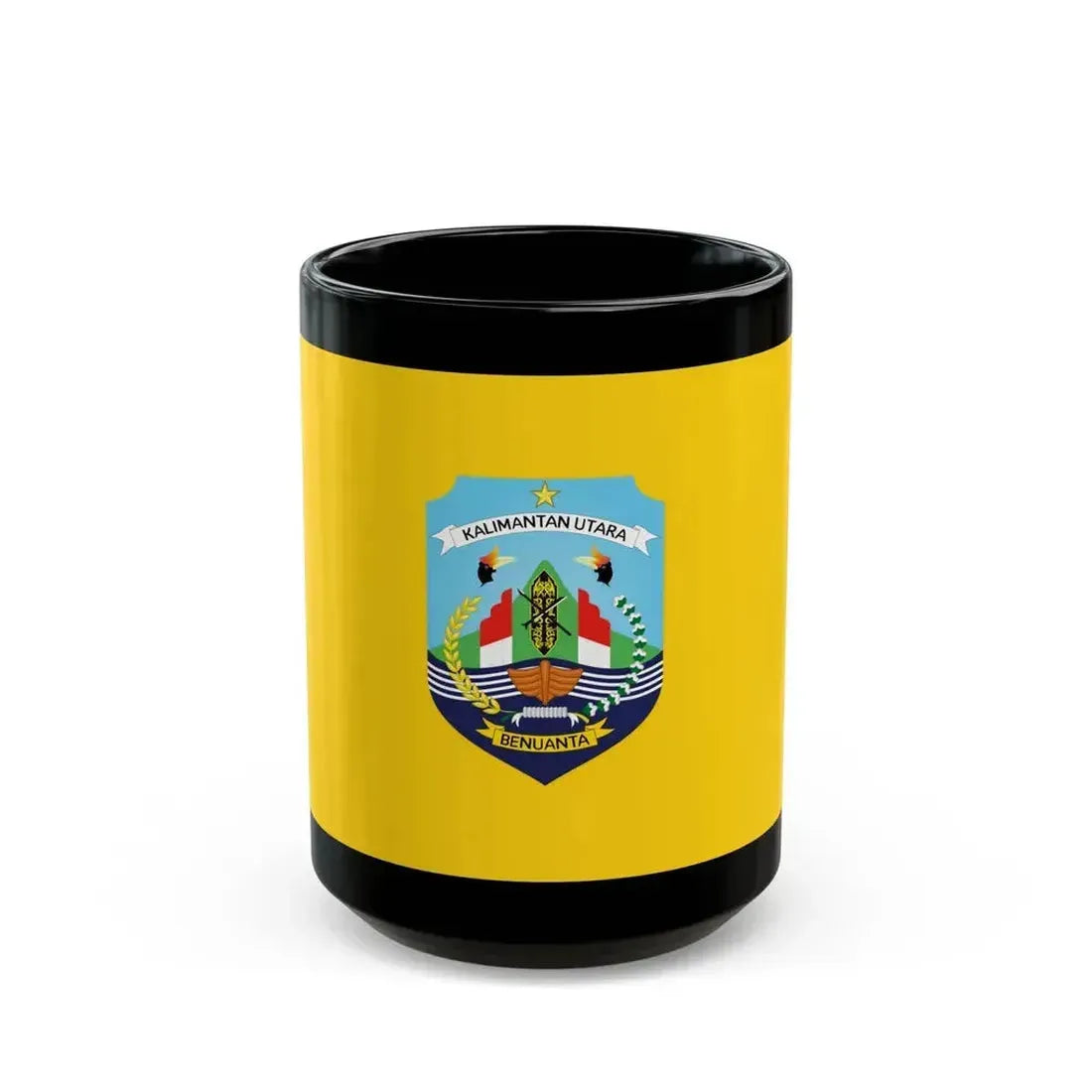 Flag of North Kalimantan Indonesia - Black Coffee Mug 15oz - Go Mug Yourself
