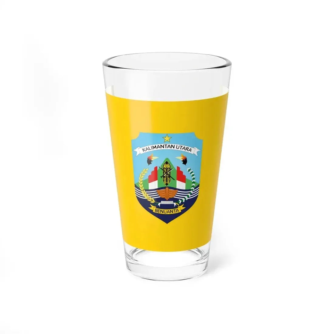 Flag of North Kalimantan Indonesia - Pint Glass 16oz 16oz - Go Mug Yourself