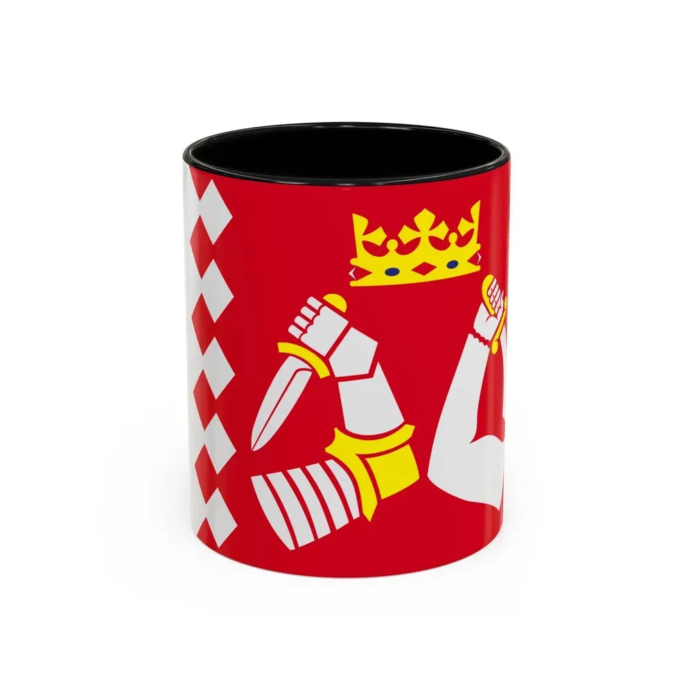 Flag of North Karelia Finland - Accent Coffee Mug 11oz Black - Go Mug Yourself