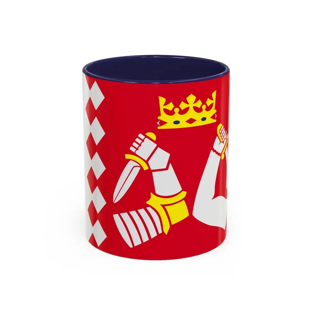 Flag of North Karelia Finland - Accent Coffee Mug 11oz Navy - Go Mug Yourself