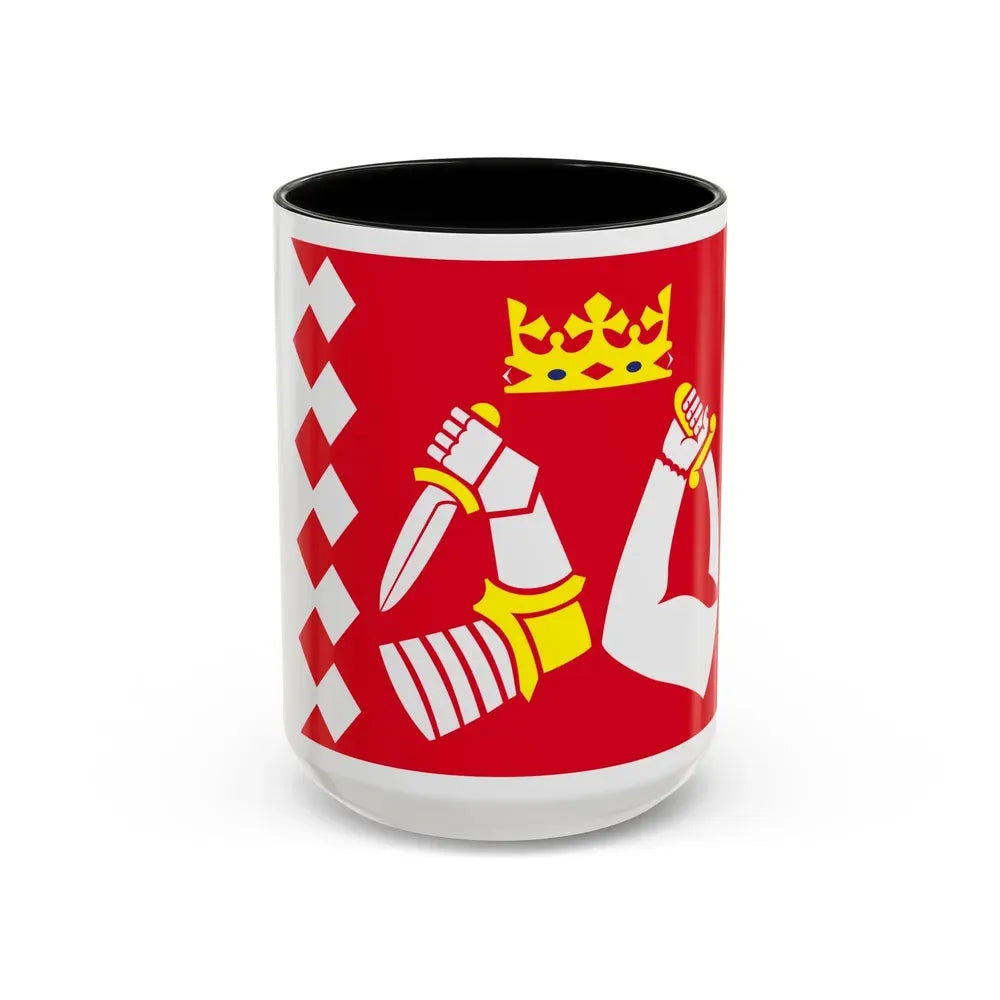 Flag of North Karelia Finland - Accent Coffee Mug 15oz Black - Go Mug Yourself