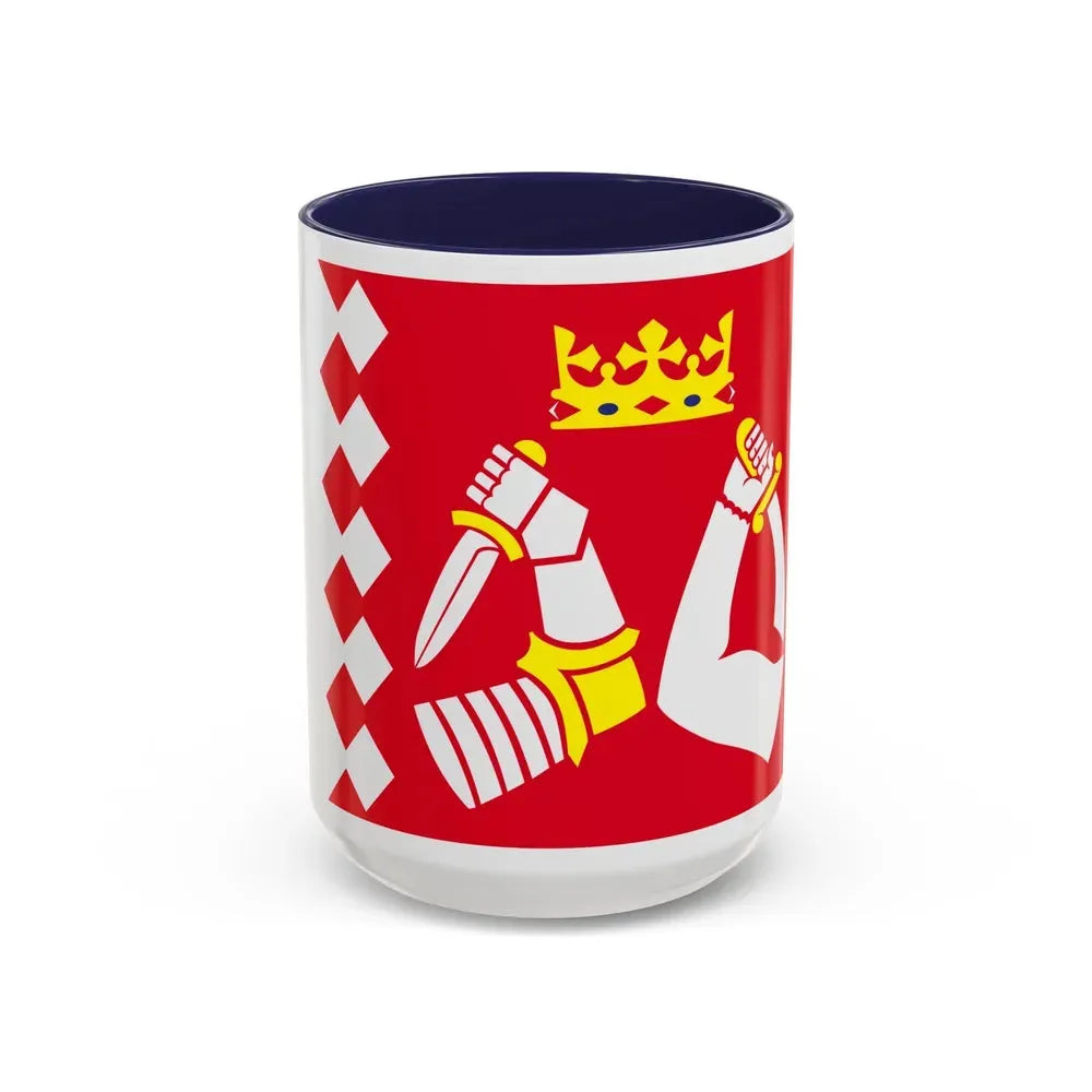Flag of North Karelia Finland - Accent Coffee Mug 15oz Navy - Go Mug Yourself