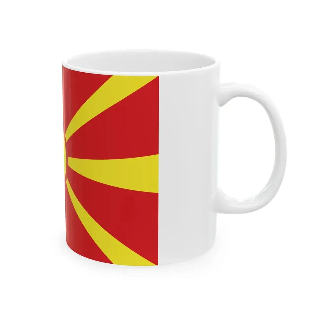 Flag of North Macedonia 3-2 (North Macedonia) White Coffee Mug - Go Mug Yourself